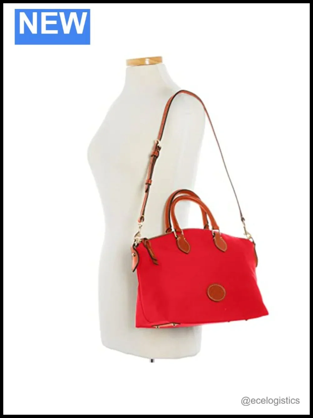 Nylon Satchel Handbag with Top Handle, Shoulder Strap, Zipper Closure,